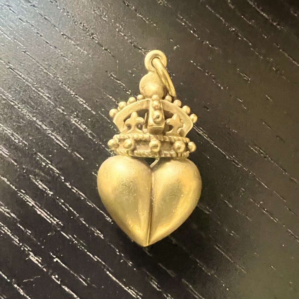 Vintage KIESELSTEIN-CORD Heart Crown Necklace 18K